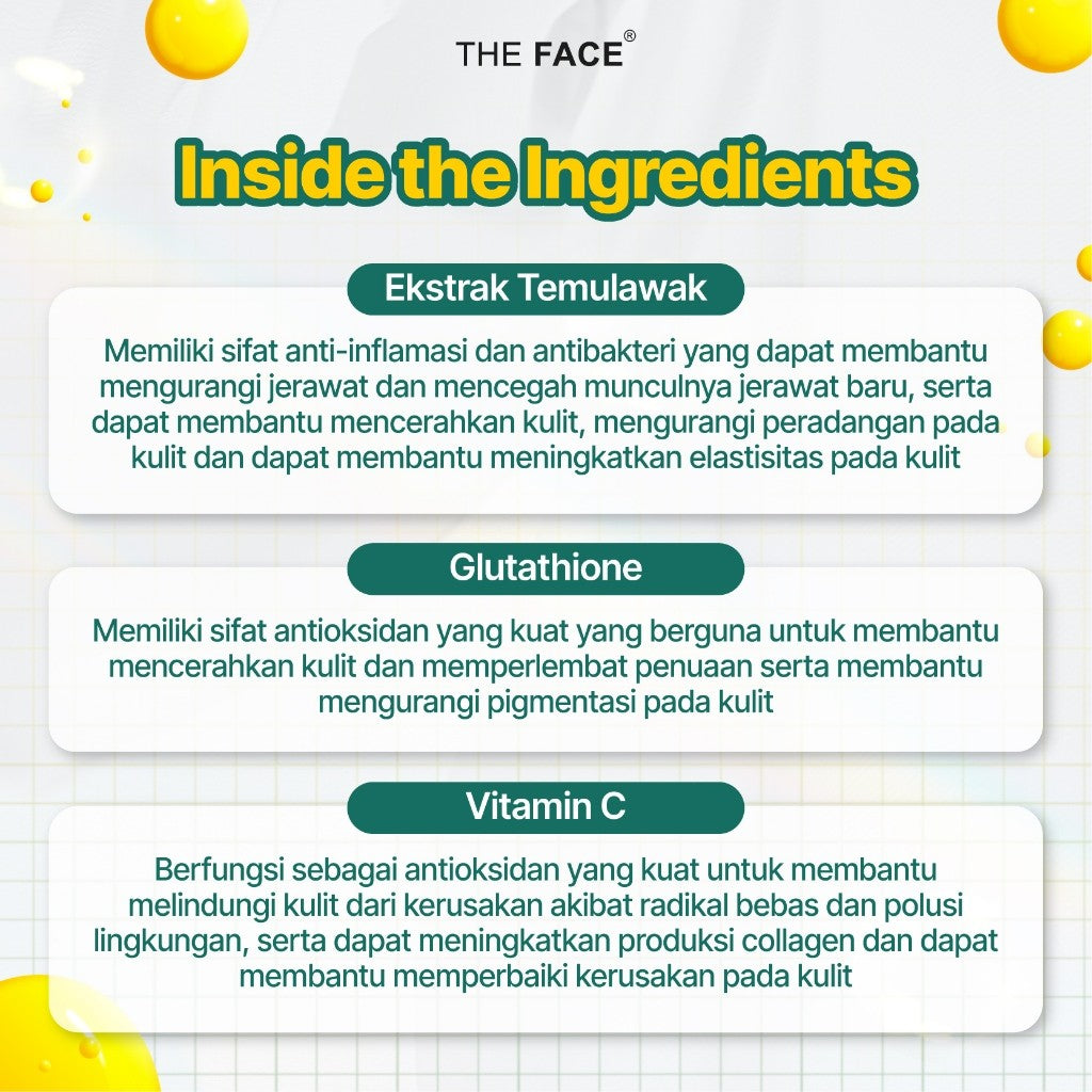 THE FACE Temulawak Whitening Serum with Glutathione 20ml | Man Corner