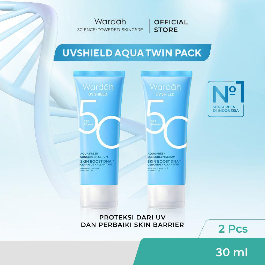 [TINTINTINWIN'S PICKS] TWINPACK WARDAH UV Shield Airy Smooth, Acne Calming, Aqua Fresh, Essential, Tone Up, Physical Sunscreen - Skincare