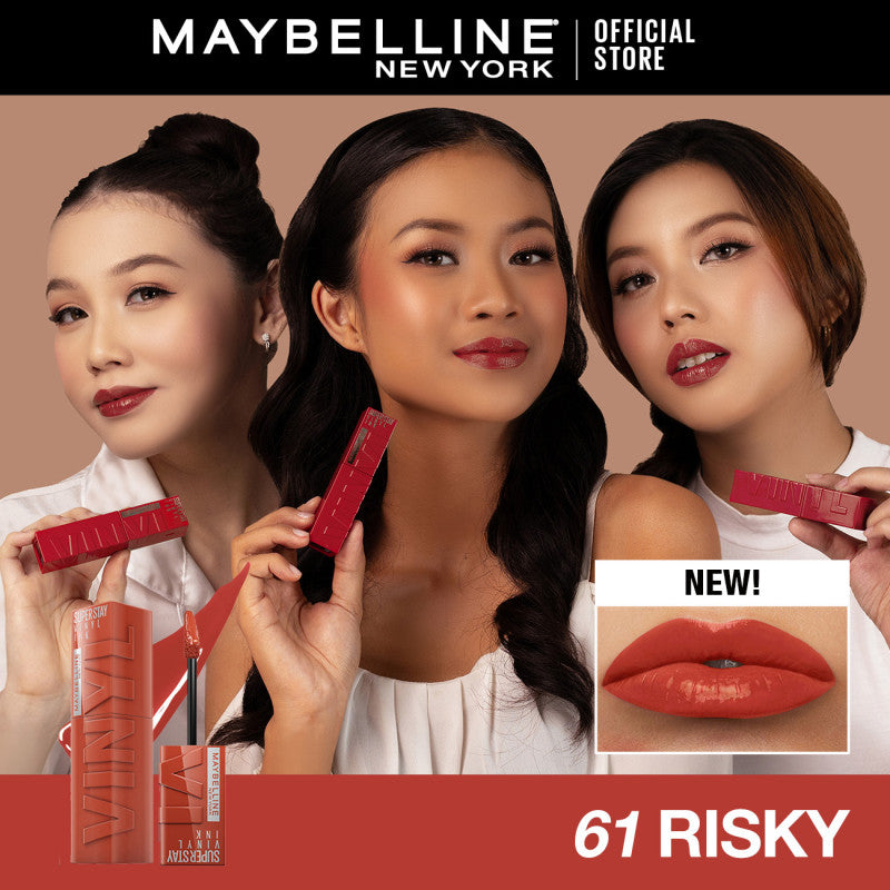 [4 NEW SHADES MILK TEA LIMITED EDITION] MAYBELLINE OFFICIAL Superstay Vinyl Ink 4.2 ml - Shiny Pigmented Liquid Lipstik Lipstick Make Up Lipcream Longlasting Waterproof Tahan Lama 16 Jam Lipstik Lipgloss Lipbalm Liptint