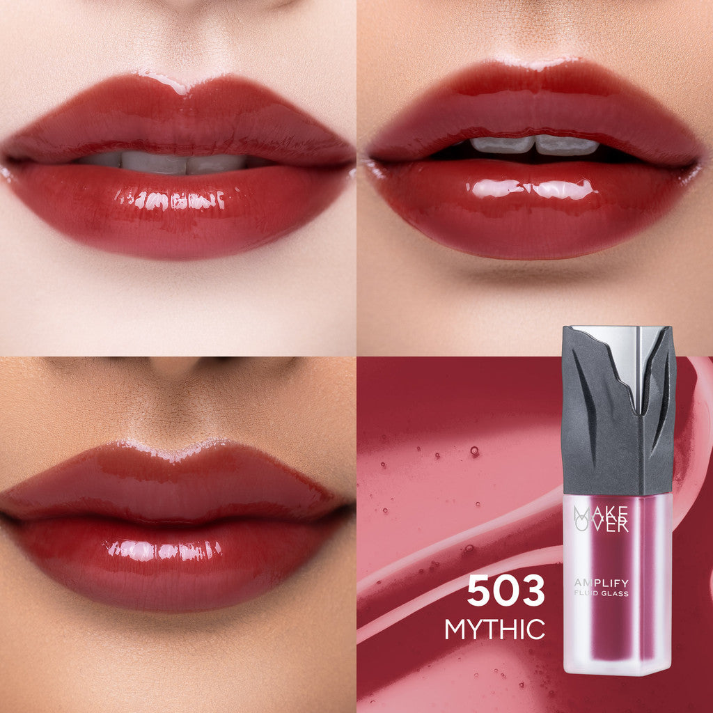 [SPECIAL 11.11] NEW! MAKE OVER Amplify Fluid Glass Lip Gloss - Peptide Plump Technology Hydrating Glossy Shine Non Sticky Buildable Color Lip Balm Comfort Moisturizing Plump Lips