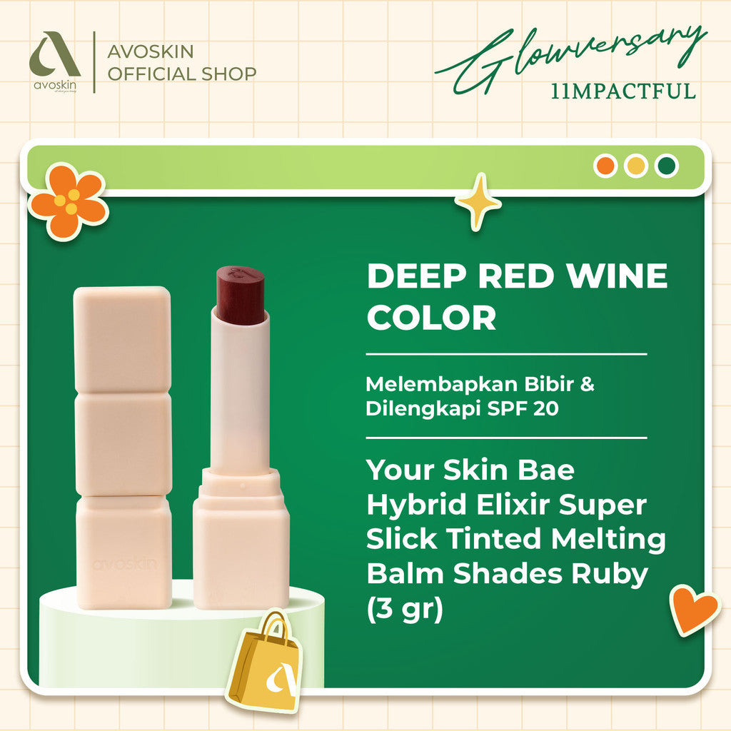 [SPECIAL PRICE] YSB Hybrid Elixir Super Slick Tinted Melting Balm SPF 20 Ruby (3 gr)