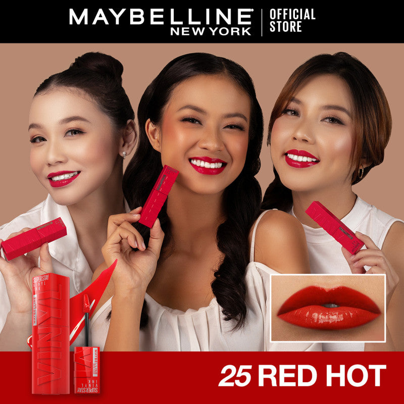 [4 NEW SHADES MILK TEA LIMITED EDITION] MAYBELLINE OFFICIAL Superstay Vinyl Ink 4.2 ml - Shiny Pigmented Liquid Lipstik Lipstick Make Up Lipcream Longlasting Waterproof Tahan Lama 16 Jam Lipstik Lipgloss Lipbalm Liptint