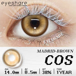 Eyeshare Softlens Big Eyes Merah Biru Ungu Abu-abu Merah Muda 14.5MM 1Pasang Lensa Kontak Cosplay Mata Halloween Softlen