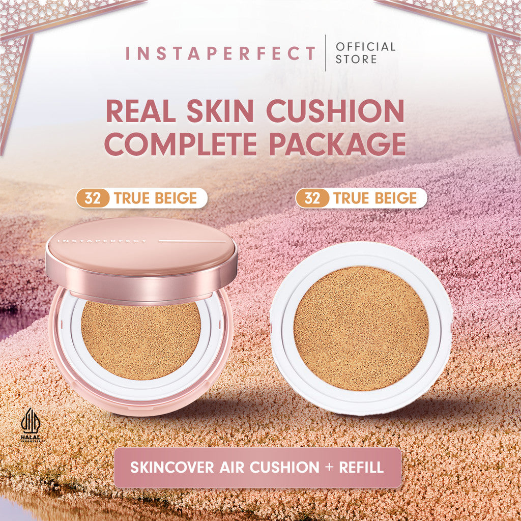 [CREATOR'S SPECIAL BUNDLE] Instaperfect Skincover Air Cushion SPF 50++++ 11g - Make Up Cushion Foundation Semi Matte Finish (Real Skin Buildable Coverage, Transferproof, Non Comedogenic) 18