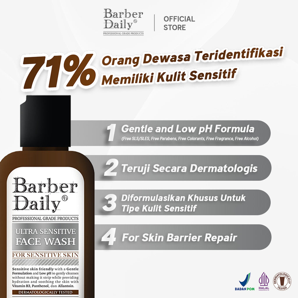 Dual Pack Barber Daily Ultra Sensitive Face Wash 100mL
