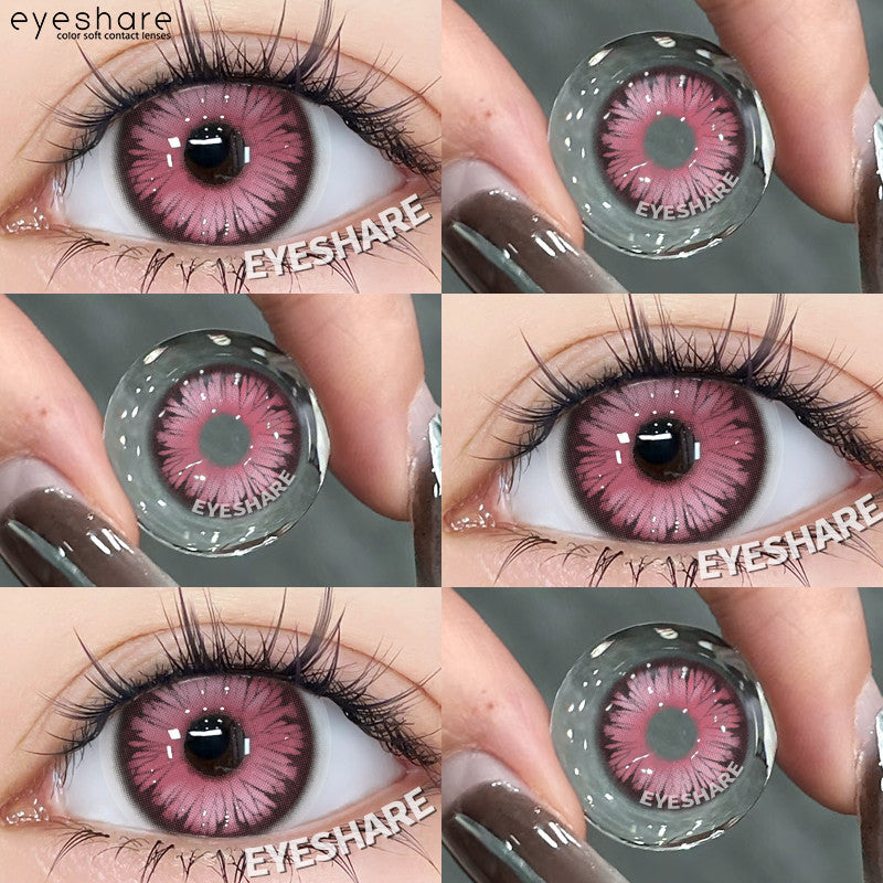 Eyeshare Softlens Big Eyes Merah Biru Ungu Abu-abu Merah Muda 14.5MM 1Pasang Lensa Kontak Cosplay Mata Halloween Softlen