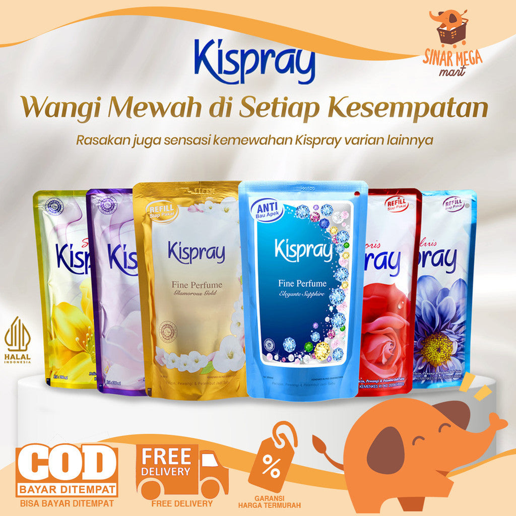 KISPRAY Refill Pouch Ironing Aid - Pelicin Pewangi Pelembut Setrika Pakaian 200ml / 280ml