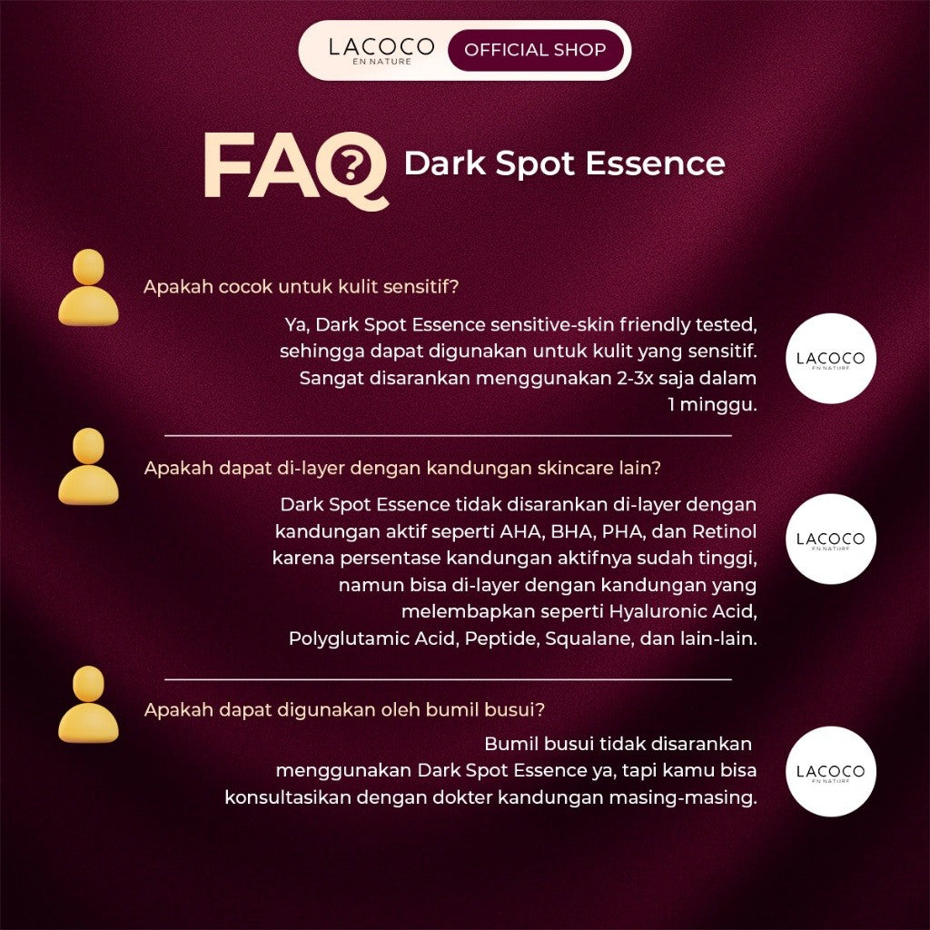 [BEST SELLING] Lacoco Dark Spot Essence Serum Penyamar Flek Hitam Noda Bekas Jerawat Tranexamic Acid Finally Something Glad True Skint