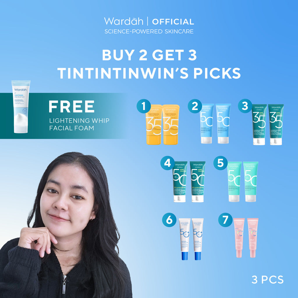[TINTINTINWIN'S PICKS] TWINPACK WARDAH UV Shield Airy Smooth, Acne Calming, Aqua Fresh, Essential, Tone Up, Physical Sunscreen - Skincare