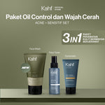 [SPECIAL KAHF DECODE : PAKET PERAWATAN KULIT BERMINYAK BERJERAWAT] Paket Oil Control & Cerah (Face Wash + Toner + Sunscreen) - 3in1 Bundle untuk Membantu Kontrol Minyak, Mencerahkan Wajah, dan Mencegah Flek Hitam - Suitable for Daily Use