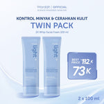 WARDAH Lightening Low pH Nano Niacinamide Hyaluronic Zinc Whip Facial Foam | Light+ Facial Wash Skincare Face Wash Sabun Cuci Muka Cleansing Pembersih Wajah Terhidrasi Wajah Bersih - Busa Lembut - Untuk Kulit Normal Cenderung Berminyak - Skincare