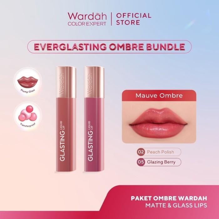 [TINTINTINWIN'S PICKS: OMBRE COVER BIBIR GELAP] BUNDLE OMBRE WARDAH Paket Ombre Glasting Liquid Lip -Cleopatra Look- Liptint-Lip-Stain-Lipgloss-Lipstik-Lip Tint-Lip Matte-Lipstick-Lipcream- Makeup