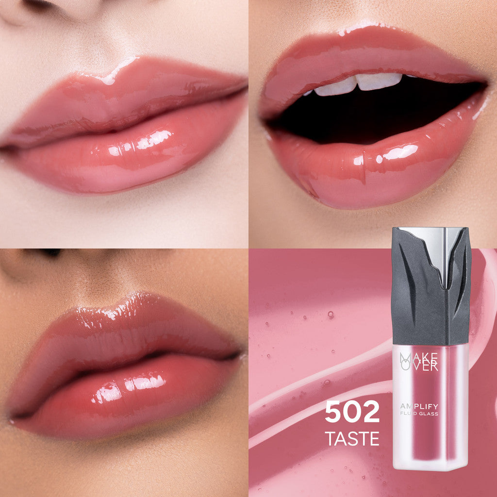 [SPECIAL 11.11] NEW! MAKE OVER Amplify Fluid Glass Lip Gloss - Peptide Plump Technology Hydrating Glossy Shine Non Sticky Buildable Color Lip Balm Comfort Moisturizing Plump Lips