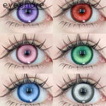 Eyeshare Softlens Big Eyes Merah Biru Ungu Abu-abu Merah Muda 14.5MM 1Pasang Lensa Kontak Cosplay Mata Halloween Softlen