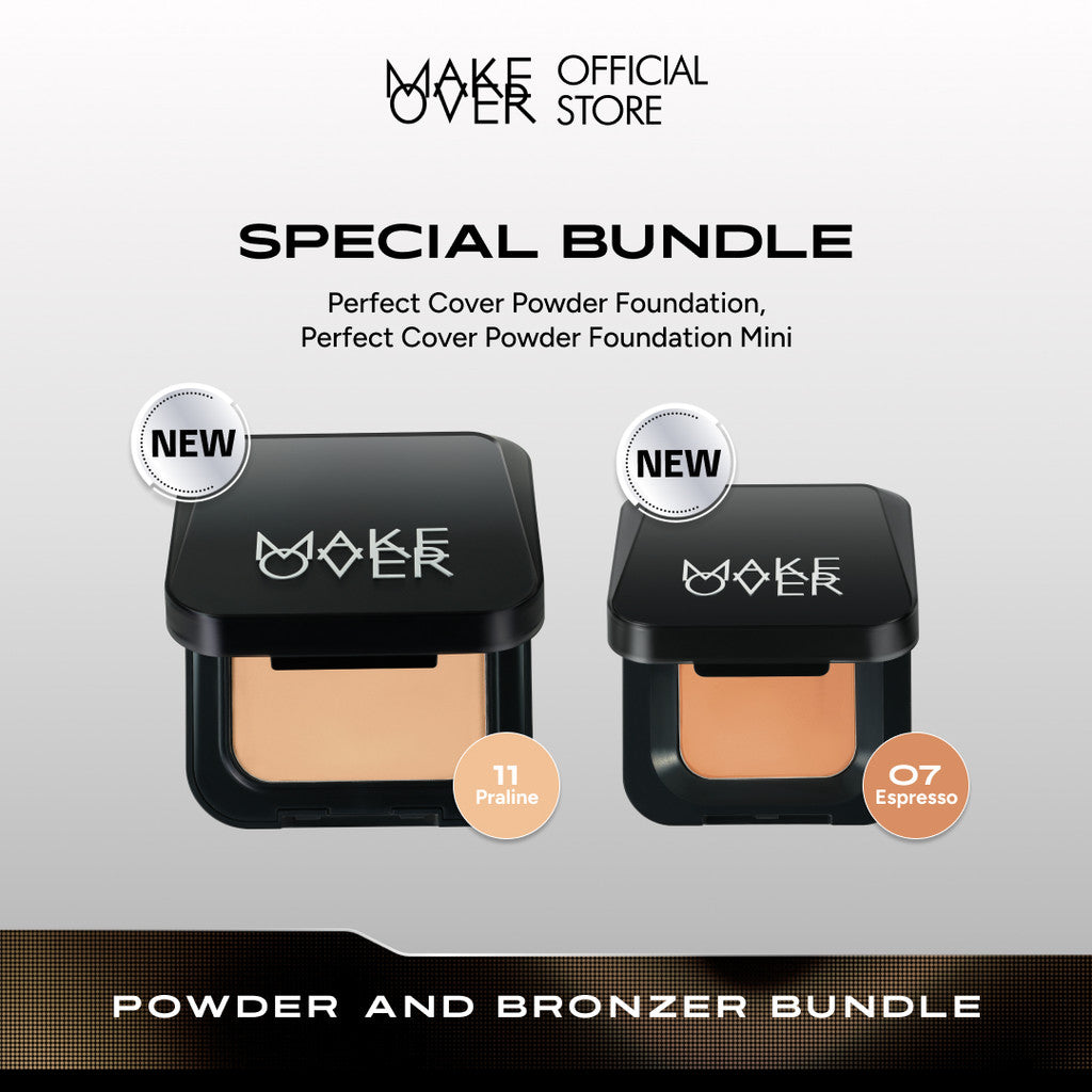 [SPECIAL BUNDLE - 2in1] Powder and Bronzer Bundle: NEW! Perfect Cover Powder Foundation + NEW! Perfect Cover Powder Foundation Mini Shades Espresso - Paket Lengkap Bedak Padat TWC Two Way Cake untuk Complexion dan Bronzer