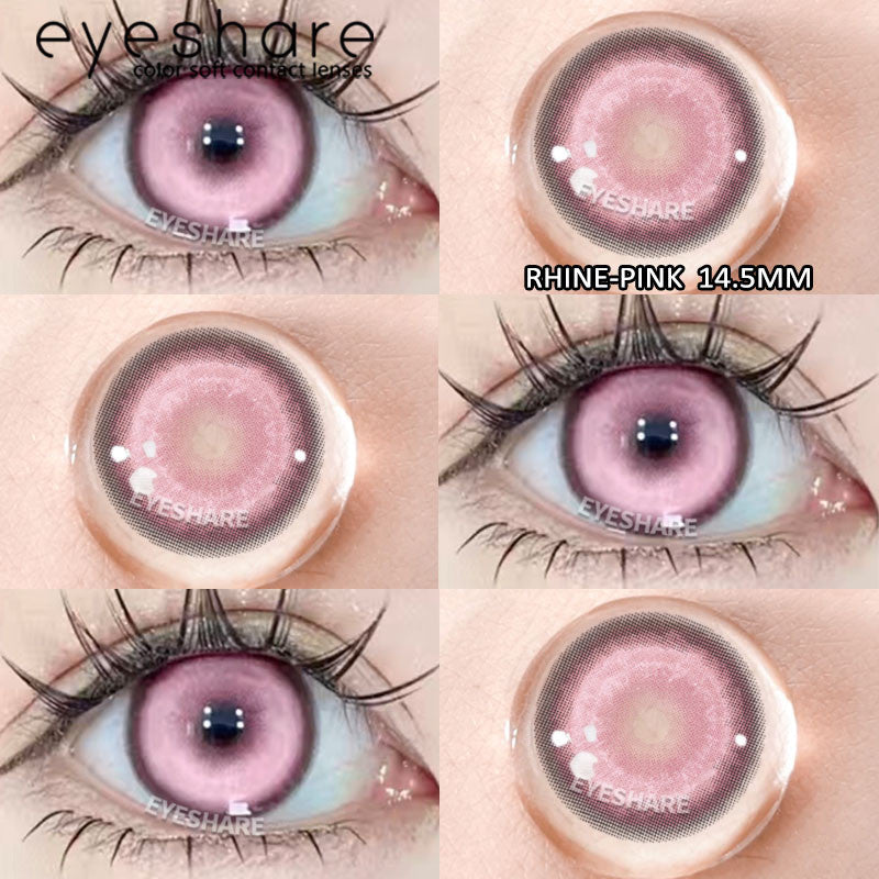 Eyeshare Softlens Big Eyes Merah Biru Ungu Abu-abu Merah Muda 14.5MM 1Pasang Lensa Kontak Cosplay Mata Halloween Softlen