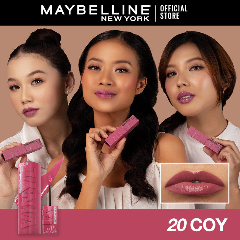 [4 NEW SHADES MILK TEA LIMITED EDITION] MAYBELLINE OFFICIAL Superstay Vinyl Ink 4.2 ml - Shiny Pigmented Liquid Lipstik Lipstick Make Up Lipcream Longlasting Waterproof Tahan Lama 16 Jam Lipstik Lipgloss Lipbalm Liptint