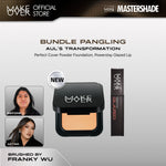 [SPECIAL 11.11] MAKE OVER Pangling Bundle - Tutorial Hidup Aul - Cover and Iconic Bundle: NEW! Perfect Cover Powder Foundation FULL SIZE + Powerstay Glazed Lock Lip Pigment - Paket Lengkap Lip Glazed dengan TWC Two Way Cake Bedak Padat