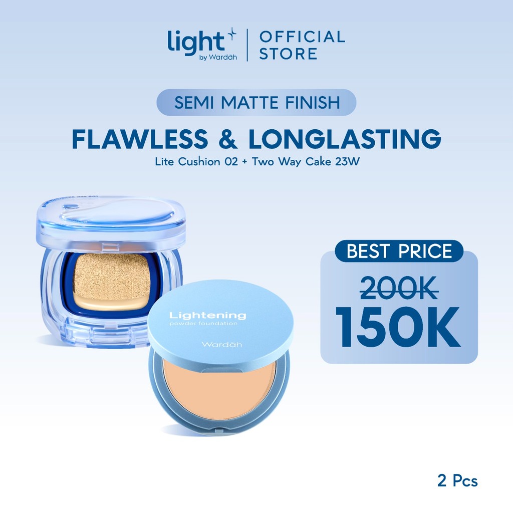 NEW LAUNCH! Wardah Lite Skin Filter Cushion 11 g - Wardah Skin Filter Cushion - Make Up Ringan Tahan 8 Jam - Flawless Coverage Powder Foundation Glad Setting BB Cream Soft Satin and Glow | Lightening | Light Plus | Light + | Lightplus Makeup