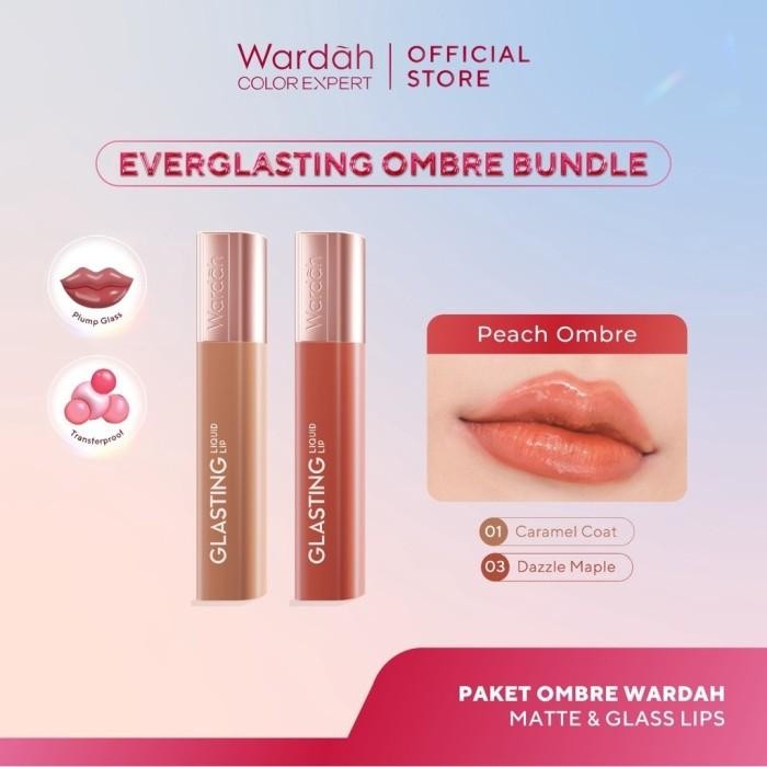 [TINTINTINWIN'S PICKS: OMBRE COVER BIBIR GELAP] BUNDLE OMBRE WARDAH Paket Ombre Glasting Liquid Lip -Cleopatra Look- Liptint-Lip-Stain-Lipgloss-Lipstik-Lip Tint-Lip Matte-Lipstick-Lipcream- Makeup