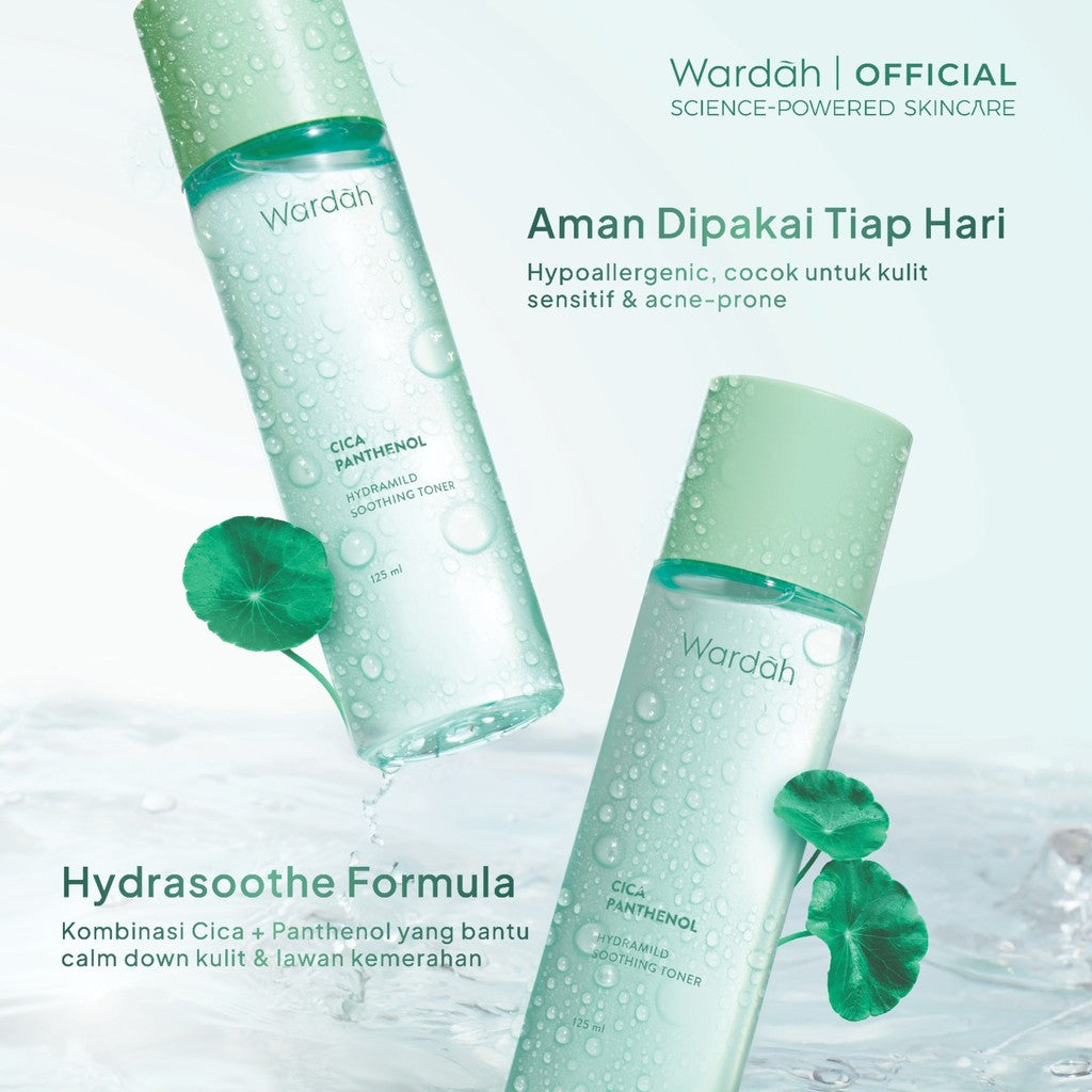 NEW! Wardah Cica Complex Panthenol Hydramild Soothing Toner 125 ml Hydrasoothe Formula Toner Wajah Facial Memudarkan Bekas Jerawat - Toner Badan - Skincare