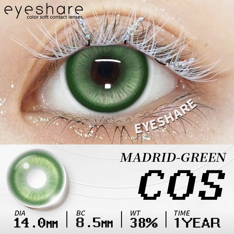 Eyeshare Softlens Big Eyes Merah Biru Ungu Abu-abu Merah Muda 14.5MM 1Pasang Lensa Kontak Cosplay Mata Halloween Softlen