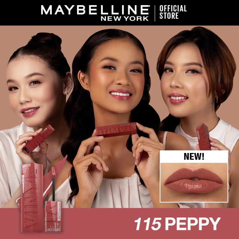 [4 NEW SHADES MILK TEA LIMITED EDITION] MAYBELLINE OFFICIAL Superstay Vinyl Ink 4.2 ml - Shiny Pigmented Liquid Lipstik Lipstick Make Up Lipcream Longlasting Waterproof Tahan Lama 16 Jam Lipstik Lipgloss Lipbalm Liptint