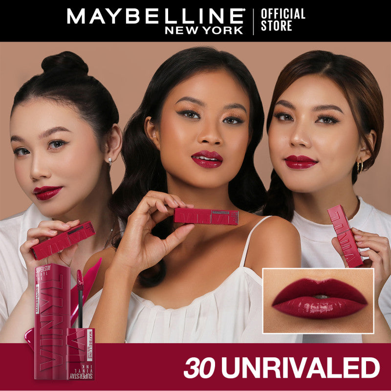 [4 NEW SHADES MILK TEA LIMITED EDITION] MAYBELLINE OFFICIAL Superstay Vinyl Ink 4.2 ml - Shiny Pigmented Liquid Lipstik Lipstick Make Up Lipcream Longlasting Waterproof Tahan Lama 16 Jam Lipstik Lipgloss Lipbalm Liptint