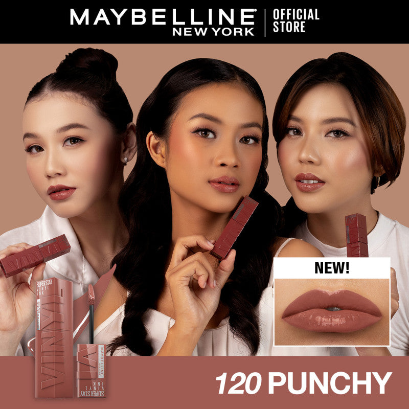 [4 NEW SHADES MILK TEA LIMITED EDITION] MAYBELLINE OFFICIAL Superstay Vinyl Ink 4.2 ml - Shiny Pigmented Liquid Lipstik Lipstick Make Up Lipcream Longlasting Waterproof Tahan Lama 16 Jam Lipstik Lipgloss Lipbalm Liptint