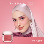 Instaperfect glow and dimensional cheeks contour -  Instaperfect Silk Touch Blusher & Hi Glow Fluid Highlighter - Cheek Make Up- Tampilan Pipi Glowing dan Berdimensi