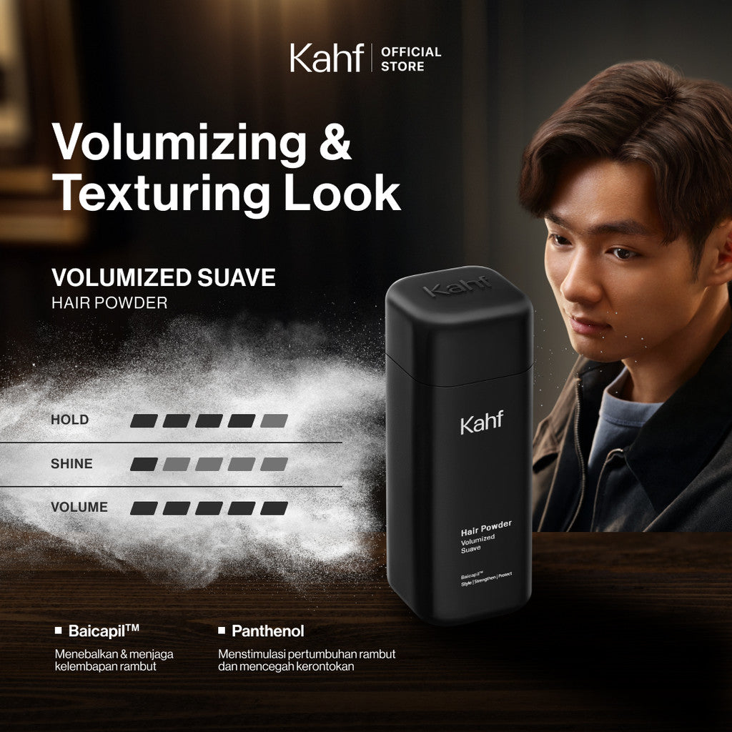 [SPECIAL KAHF DECODE : PAKET GANTENG TANPA RIBET] Paket Rambut On Point & Ready for Big Day (Pomade + Hair Powder + Eau de Toilette) - 3in1 Bundle untuk Mengatasi Rambut Lepek Cocok untuk Acara Penting - Approved by Barber & Suitable for Daily Use