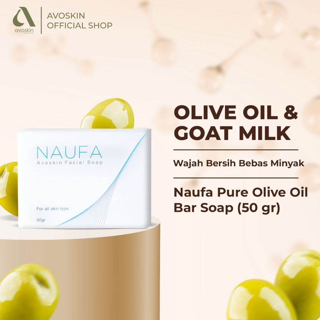 [SPECIAL PRICE] Bar Soap Avoskin Naufa Pure Olive Oil 50gr-Sabun Kulit Berminyak