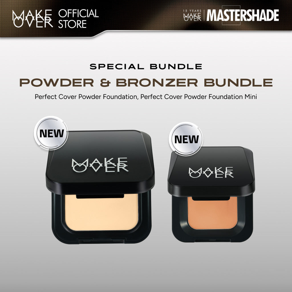 [SPECIAL BUNDLE - 2in1] Powder and Bronzer Bundle: NEW! Perfect Cover Powder Foundation + NEW! Perfect Cover Powder Foundation Mini Shades Espresso - Paket Lengkap Bedak Padat TWC Two Way Cake untuk Complexion dan Bronzer