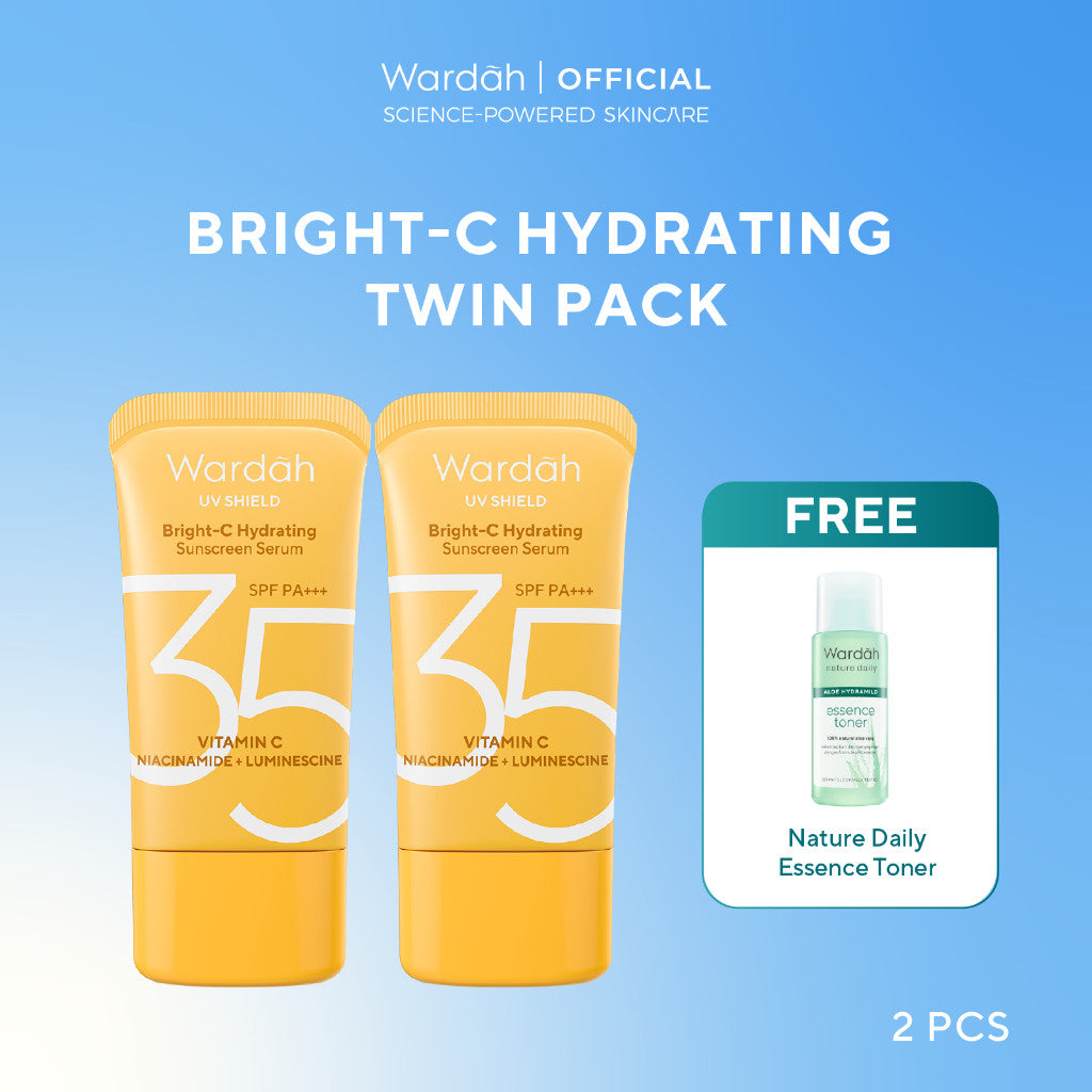 TWINPACK Wardah UV Shield Airy Smooth, Acne Calming, Aqua Fresh, Essential, Tone Up, Physical Sunscreen - Skincare