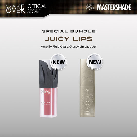 [SPECIAL 11.11] MAKE OVER Juicy Lips Bundle: NEW! Amplify Glass Fluid + Glassy Lip Lacquer - Paket Ombre Lengkap Lip Tint Glassy dan Lip Gloss Lembab Longlasting Lipstik Liptint