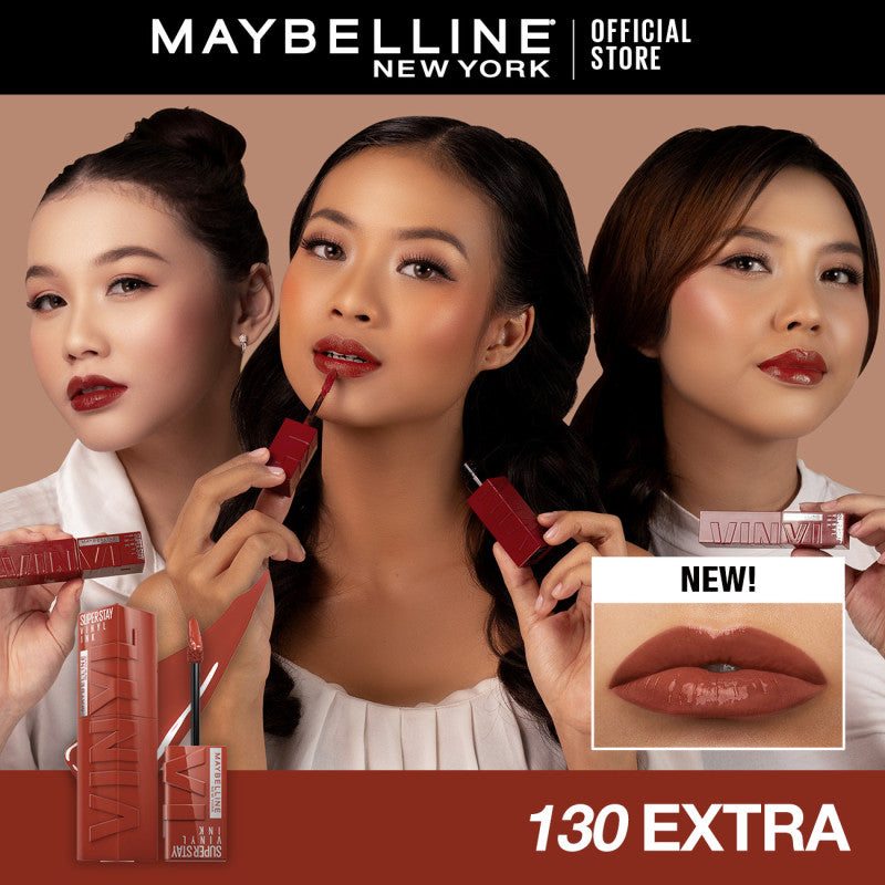 [4 NEW SHADES MILK TEA LIMITED EDITION] MAYBELLINE OFFICIAL Superstay Vinyl Ink 4.2 ml - Shiny Pigmented Liquid Lipstik Lipstick Make Up Lipcream Longlasting Waterproof Tahan Lama 16 Jam Lipstik Lipgloss Lipbalm Liptint