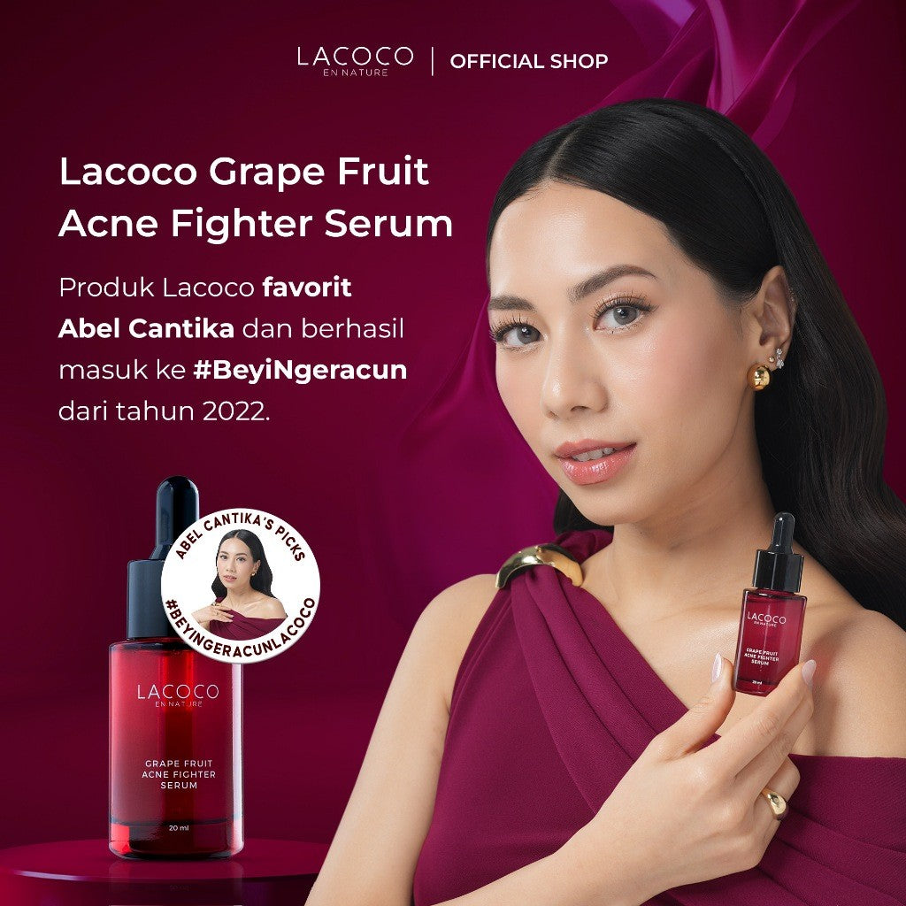 [BEST SELLING] [Abel Cantika's Picks] Lacoco Grape Fruit Acne Fighter Serum Skincare Jerawat Meradang Beruntusan Glow Swiss Glad Skint