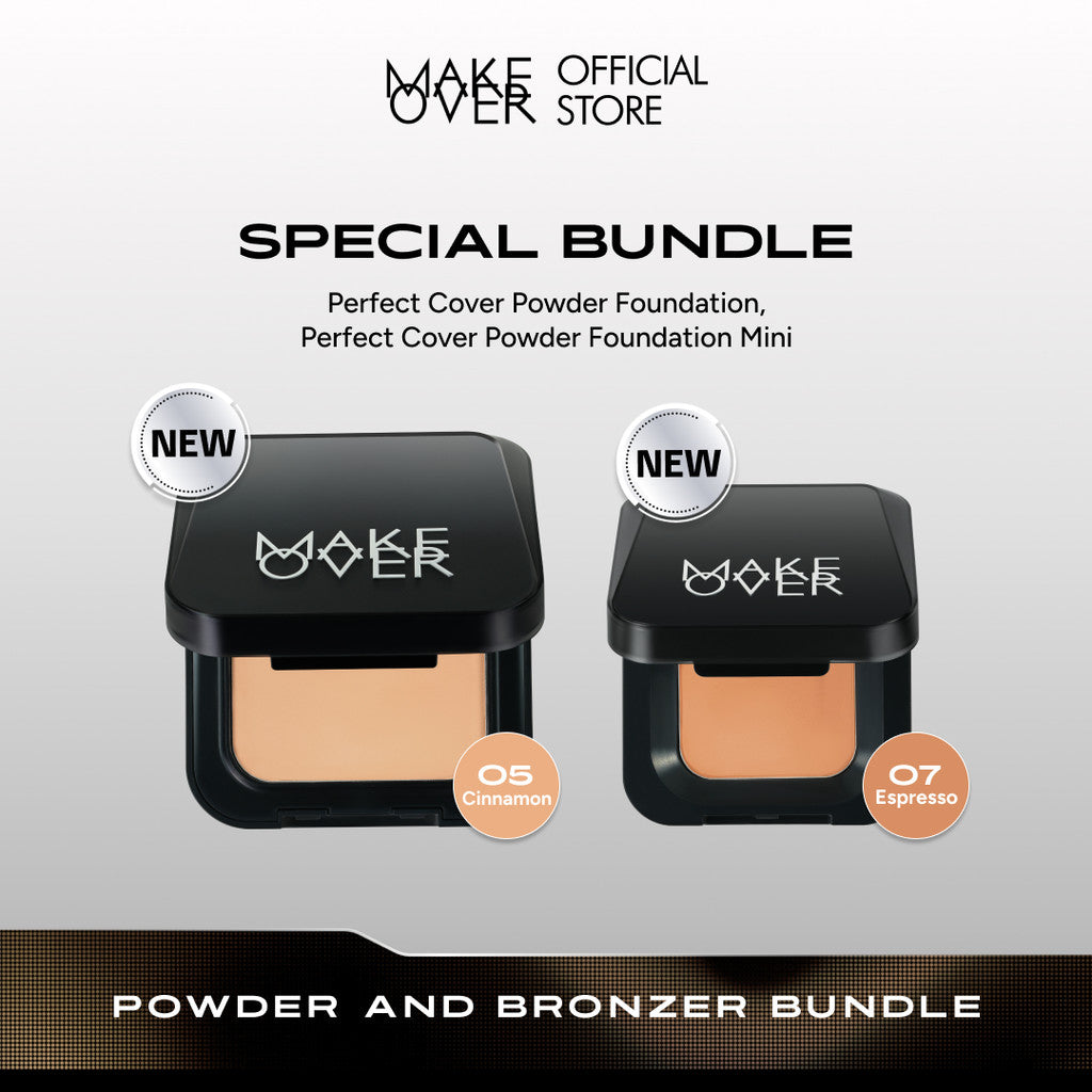 [SPECIAL BUNDLE - 2in1] Powder and Bronzer Bundle: NEW! Perfect Cover Powder Foundation + NEW! Perfect Cover Powder Foundation Mini Shades Espresso - Paket Lengkap Bedak Padat TWC Two Way Cake untuk Complexion dan Bronzer