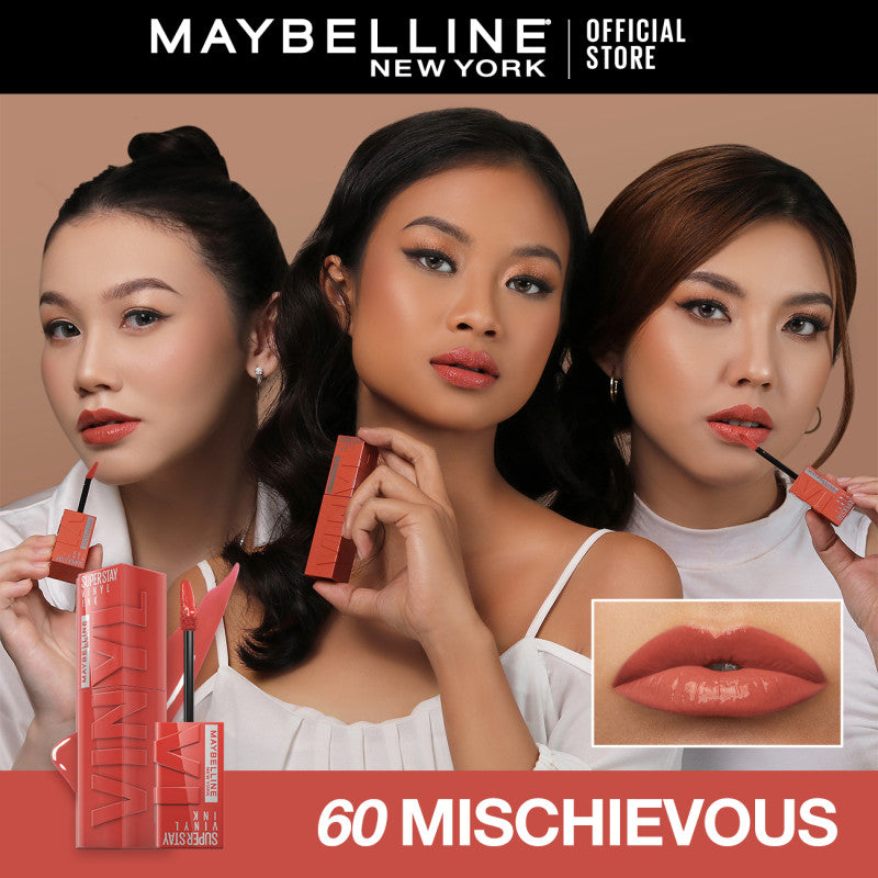 [4 NEW SHADES MILK TEA LIMITED EDITION] MAYBELLINE OFFICIAL Superstay Vinyl Ink 4.2 ml - Shiny Pigmented Liquid Lipstik Lipstick Make Up Lipcream Longlasting Waterproof Tahan Lama 16 Jam Lipstik Lipgloss Lipbalm Liptint