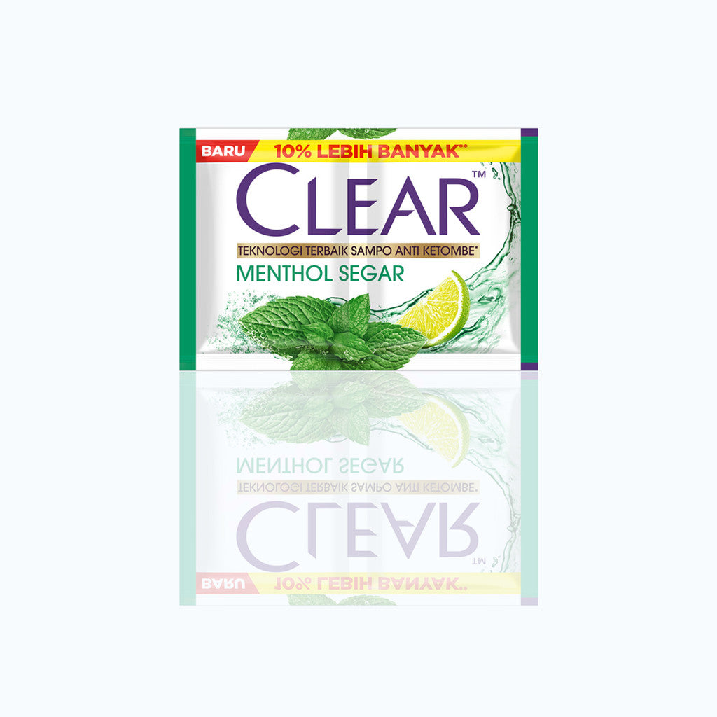 CLEAR Shampoo Sachet Renceng 12 Pcs | Shampo Clear Menthol Segar, Perawatan Komplit 10g