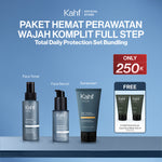 [KAHF BUNDLE 3IN1 PAKET PERAWATAN WAJAH KOMPLIT FULL STEP] Total Daily Protection Set Bundling (Toner + Serum + Sunscreen) - Suitable for Daily Use