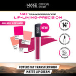MAKE OVER Face Lip Matte Bundle: NEW! Perfect Cover Powder Foundation Mini + Transferproof Matte Lip Cream  - Paket Lengkap Lips Matte dan Bedak Anti Crack Flawless Lipstick Lip Cream Pigmented