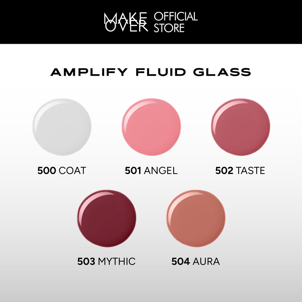 [EXCLUSIVE BUNDLE| B2G3] MAKE OVER Ombre Glassy Lips Bundle: NEW! Amplify Glass Fluid + Lip Amplify Contour Liner FREE Transferproof Matte Lip Cream - Paket Ombre Lengkap Lip Liner dan Lip Gloss Lembab Longlasting Lipstik