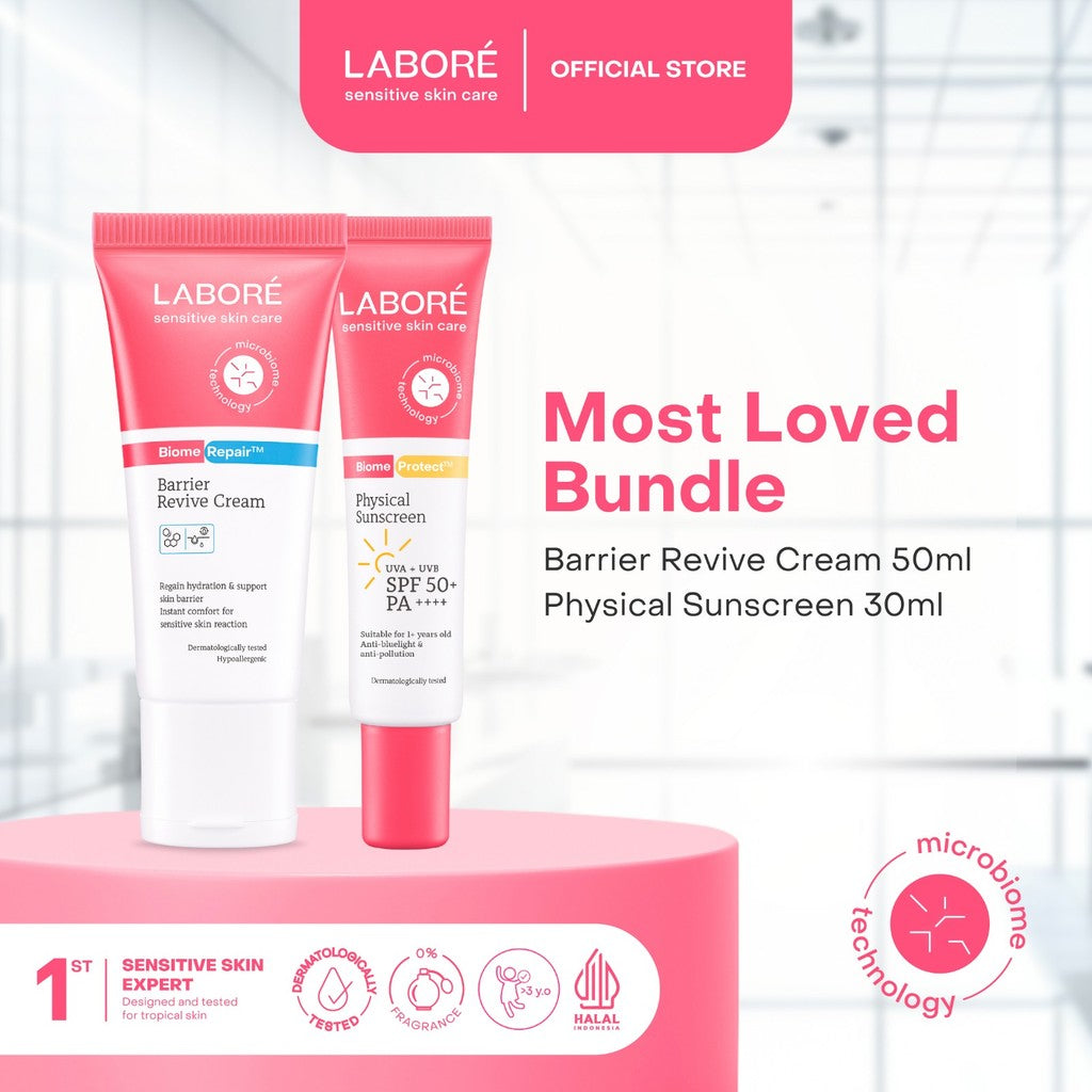 Labore Most Loved Bundle For Normal and Sensitive Skin (Reguler Big-Size) - Moisturizer Pelembab Wajah dan Perlindungan dari Sinar UVA dan UVB Big Size