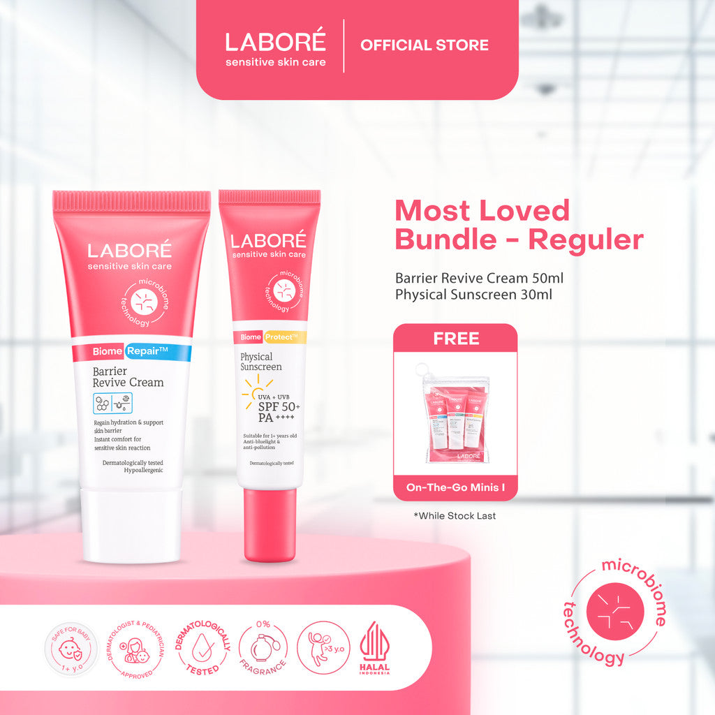 Labore Most Loved Bundle For Normal and Sensitive Skin (Reguler Big-Size) - Moisturizer Pelembab Wajah dan Perlindungan dari Sinar UVA dan UVB Big Size