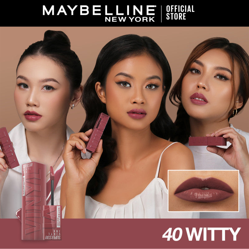 [4 NEW SHADES MILK TEA LIMITED EDITION] MAYBELLINE OFFICIAL Superstay Vinyl Ink 4.2 ml - Shiny Pigmented Liquid Lipstik Lipstick Make Up Lipcream Longlasting Waterproof Tahan Lama 16 Jam Lipstik Lipgloss Lipbalm Liptint