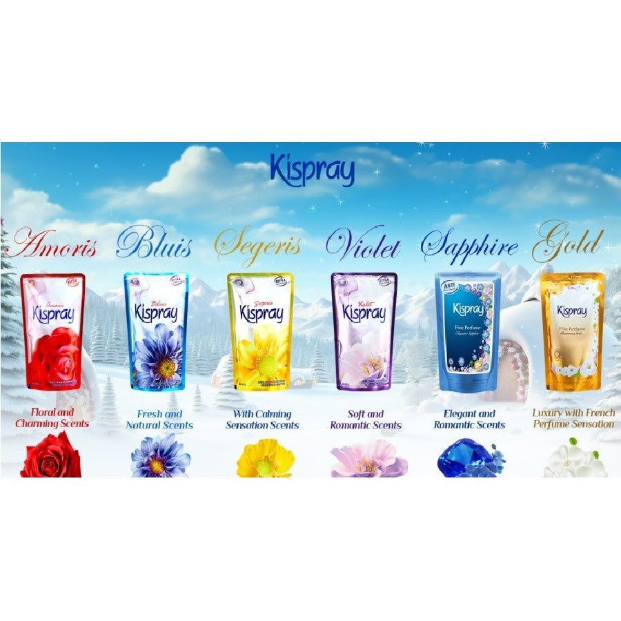 KISPRAY Refill Pouch Ironing Aid - Pelicin Pewangi Pelembut Setrika Pakaian 200ml / 280ml