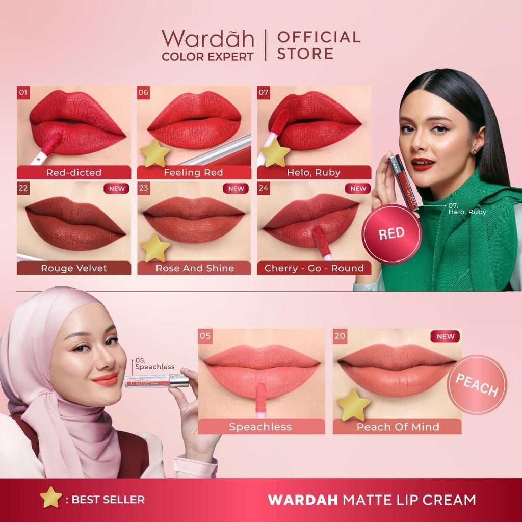 [OMBRE COVER BIBIR GELAP] WARDAH Ombre Glasting Liquid Lip + Matte Lip Cream -Lip-Stain-Lipgloss-Lipstik-Lip Matte-Lipcream-Lip Cream- Glossy Longlasting Waterproof Tahan Lama - Glaze Lip - Makeup - Liptin Anak Sekolah
