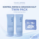 WARDAH Lightening Low pH Nano Niacinamide Hyaluronic Zinc Whip Facial Foam | Light+ Facial Wash Skincare Face Wash Sabun Cuci Muka Cleansing Pembersih Wajah Terhidrasi Wajah Bersih - Busa Lembut - Untuk Kulit Normal Cenderung Berminyak - Skincare