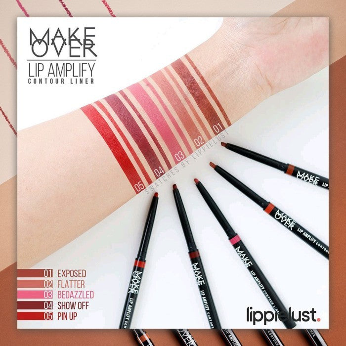 [SPECIAL 11.11] MAKE OVER Double Amplify Bundle - Ombre Glassy Lips: NEW! Amplify Glass Fluid + Lip Amplify Contour Liner - Paket Ombre Lengkap Lip Liner dan Lip Gloss Lembab Longlasting Lipstik